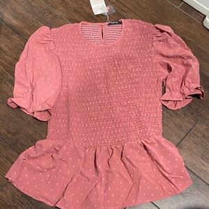 Blush Pink Smocked Blouse